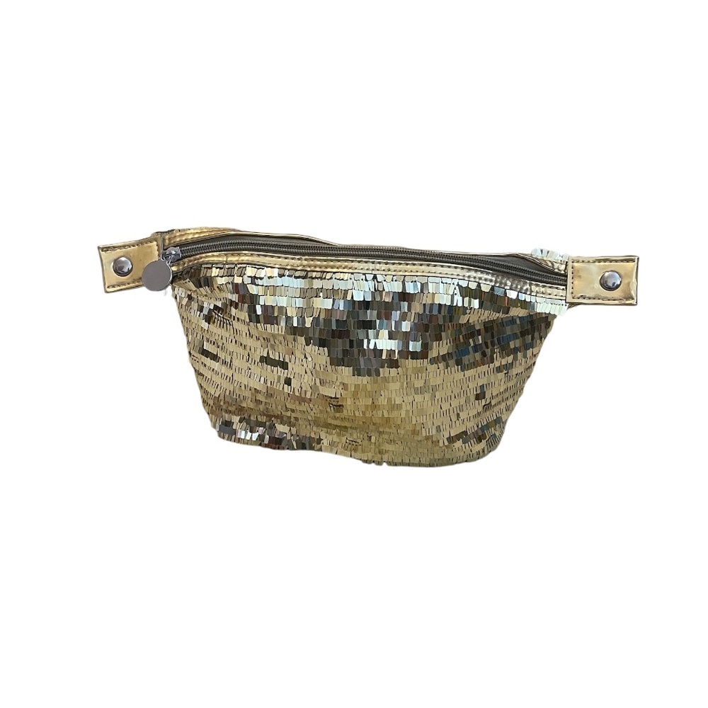 New Stila Gold Pyramid Sequin Clutch Bag